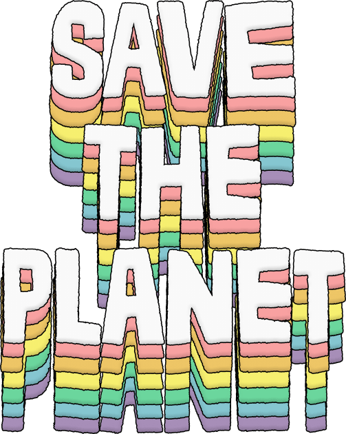 Save The Planet / Original Typography Design Kids T-Shirt by DankFutura