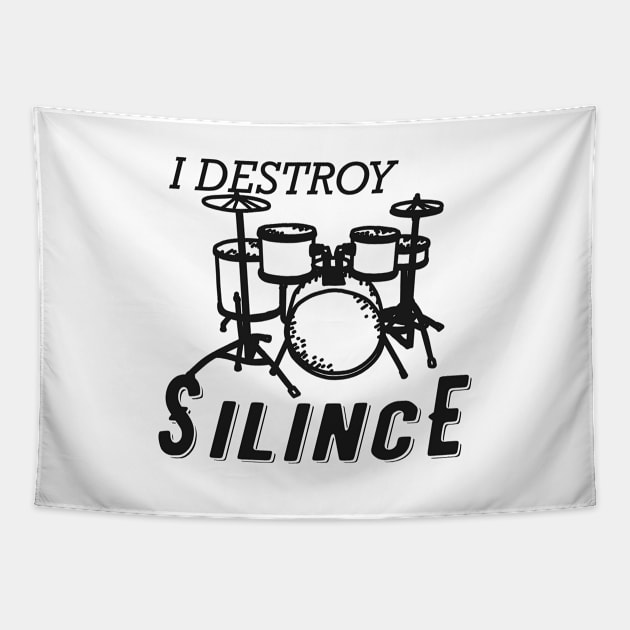 Drummer - I destroy silence Tapestry by KC Happy Shop