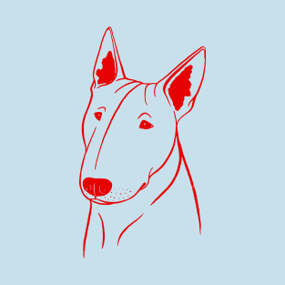 Bull Terrier (Light Blue and Red) T-Shirt