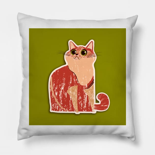 cute autumn cat Pillow by JeLoTall