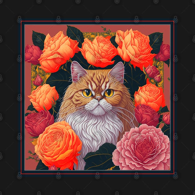 Persian cat. Style vector (red version 2 Persian cat) by xlhombat