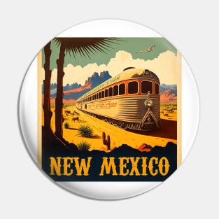 New Mexico Vintage Travel Art Poster Pin