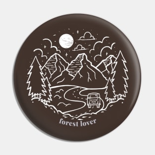 Camp Life in Wonderlust and Hiking Gift for forest lover Pin