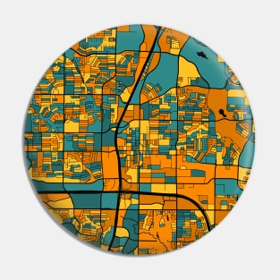 Plano Map Pattern in Orange & Teal Pin