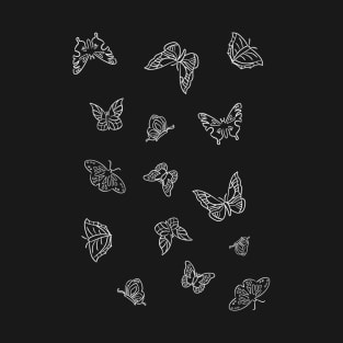 Butterflies Pattern | Butterfly | Black and White T-Shirt