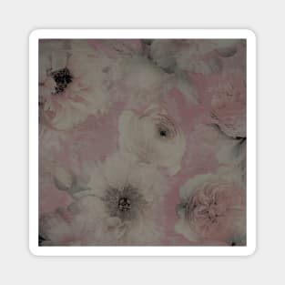 MUTED 80S ROSES PINK GREY LILAC DECO POSTER ART PRINT Magnet