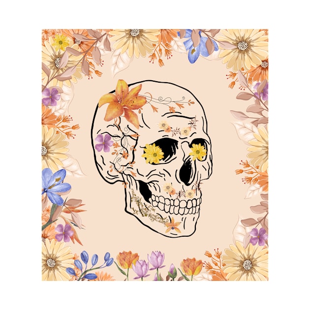 Floral Skull by LAMCREART