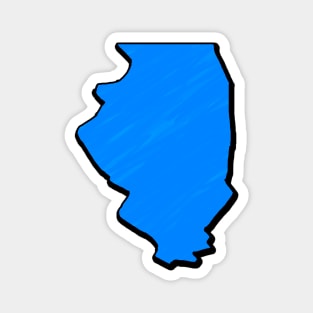 Bright Blue Illinois Outline Magnet