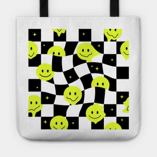 Checkered smiley Tote