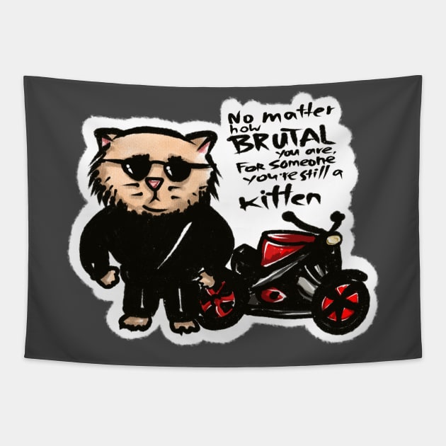 biker. cat. Tapestry by barbasantara