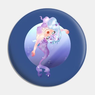 Colorful mermaid swimming Pin