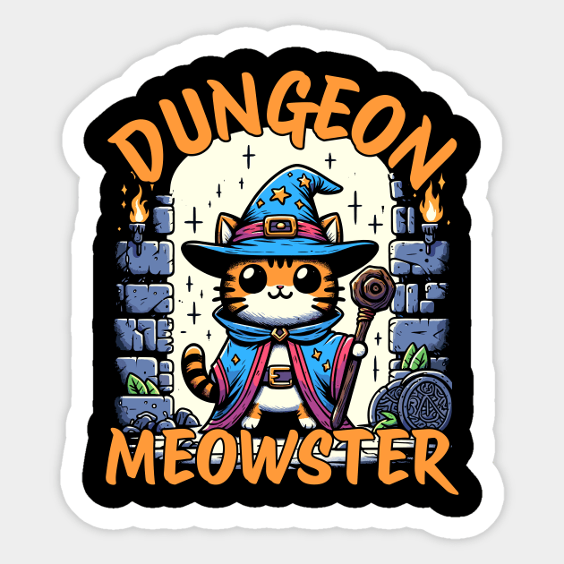 Dungeon Meowster Roleplay Dungeon Master Cat - Dungeon - Sticker ...