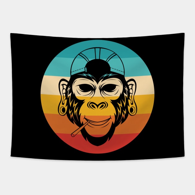 Vintage Reggae Monkey Tapestry by Dojaja