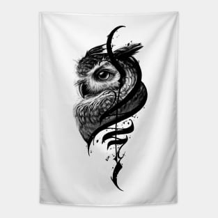 Owl bird lettering Tapestry