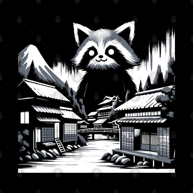 Japanese Big Raccoon Pun Funny Raccoon by KsuAnn