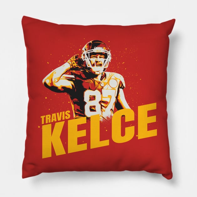 travis kelce kc Pillow by PRESENTA