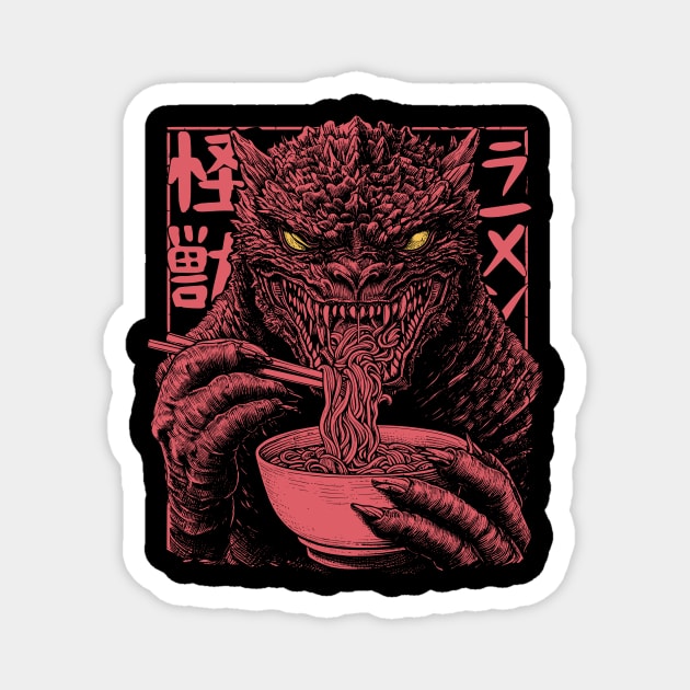 Kaiju Monster Eating Ramen Magnet by Carlos's Store 4