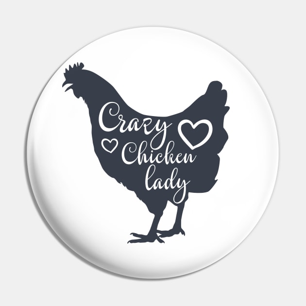 Crazy Chicken Lady Pin by CB Creative Images