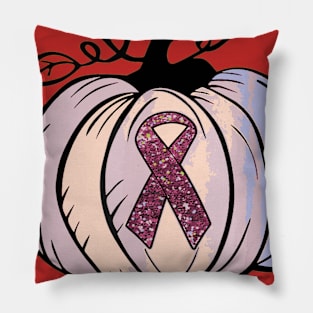 In October We Wear Pink Thanksgiving Breast Cancer Awareness Pillow