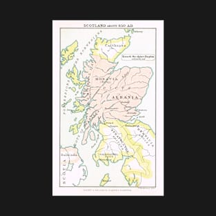 Map of Scotland in 850 AD T-Shirt