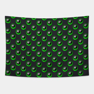 Yin Yang Design - Green Color Pattern Tapestry