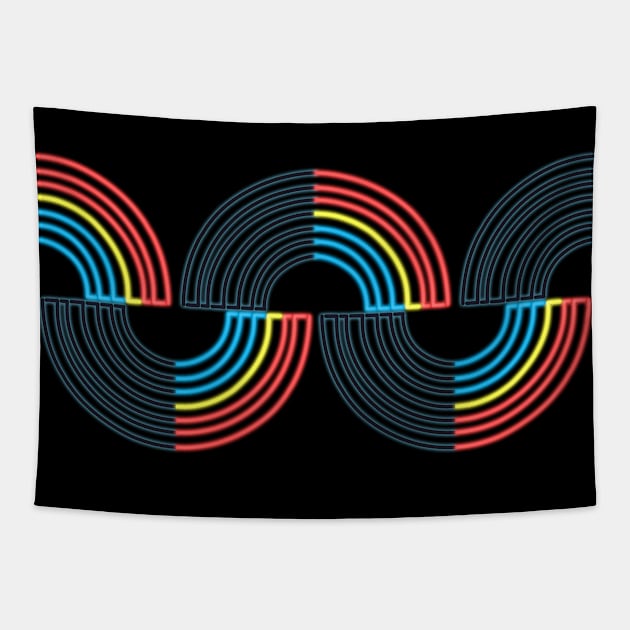 Polyamorous Neon Light Raibow 2 Tapestry by SpectreSparkC