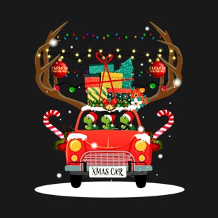 Turtle Carrying Gift Xmas Car Funny T-shirt Gift Christmas T-Shirt