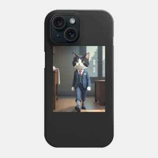 Cat Wearing a Suit - Modern Digital Art Phone Case