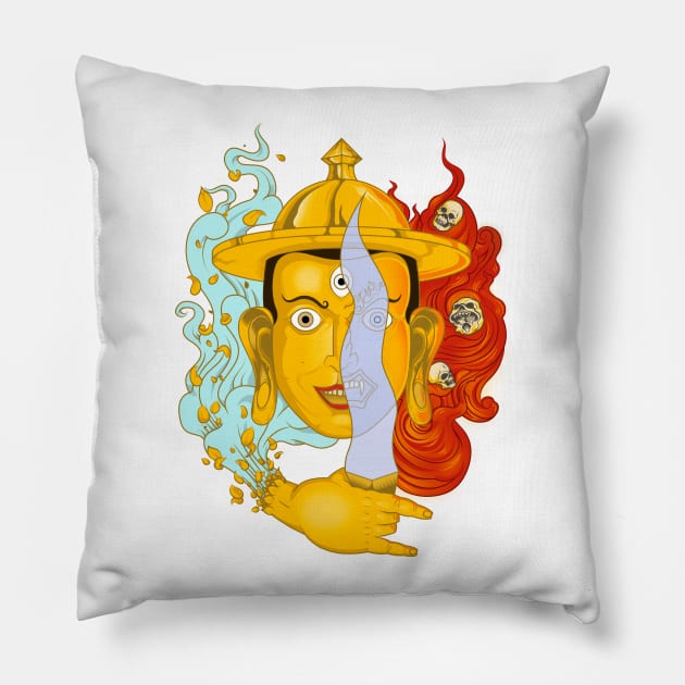 Buddhist deity Pillow by juliusllopis