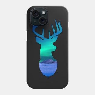 Aurora borealis shooting star cosmic deer Phone Case