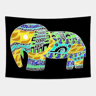 elephant in fancy pattern totonac cloth ecopop art Tapestry