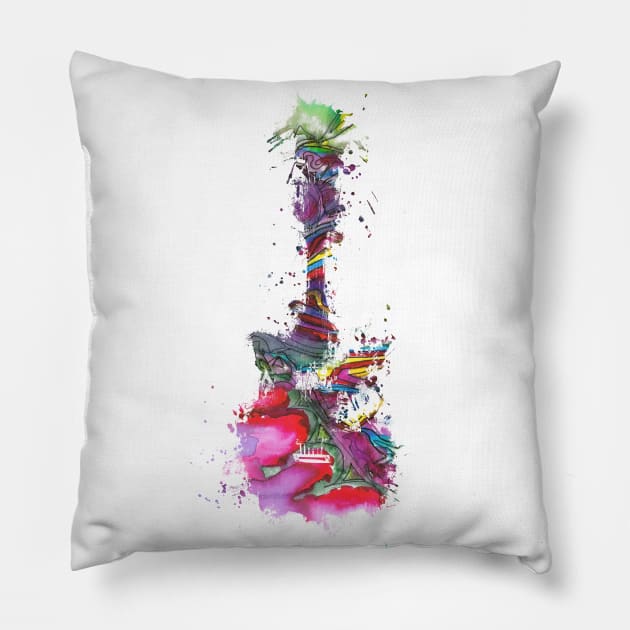 Electric music guitar #guitar Pillow by JBJart