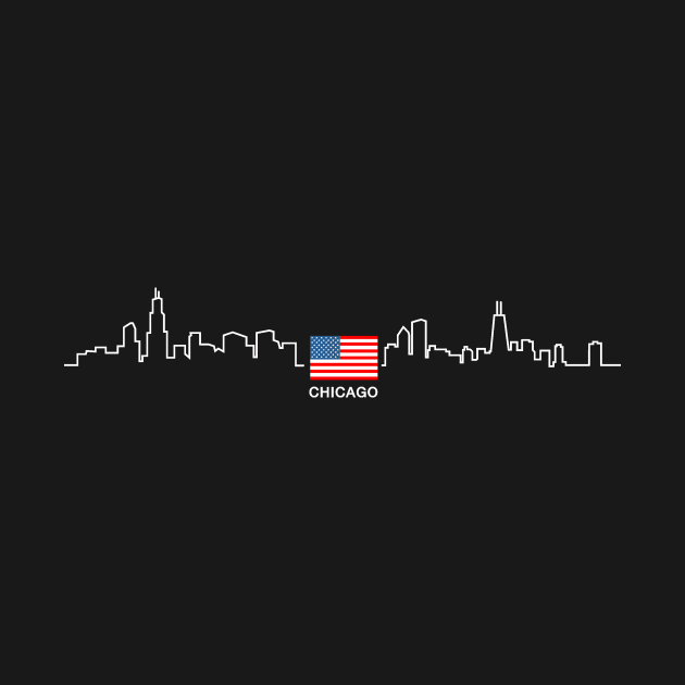 Chicago Skyline American Pride by Stuffosaurus