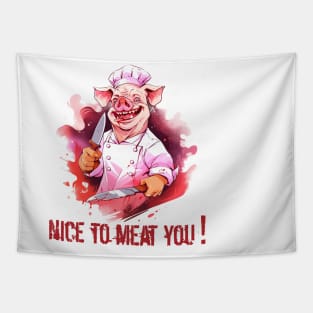 Funny Butcher Quotes Nice To Meat You Tapestry