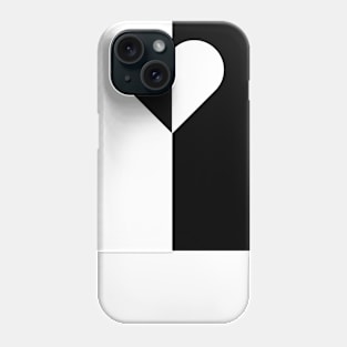 black and white heart Phone Case