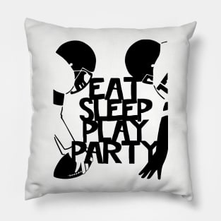 EAT SLEEP PLAY PARTY Football Players Pillow