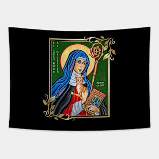 St. Gertrude of Nivelles Patron Saint of Cats Lovers Tapestry