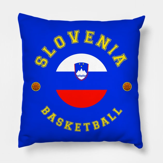 Slovenia Basketball Pillow by CulturedVisuals