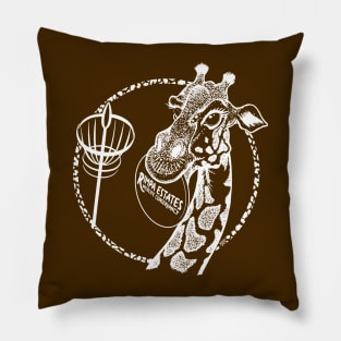 Rimpa Disc Golf Giraffe, WHITE PRINT Pillow