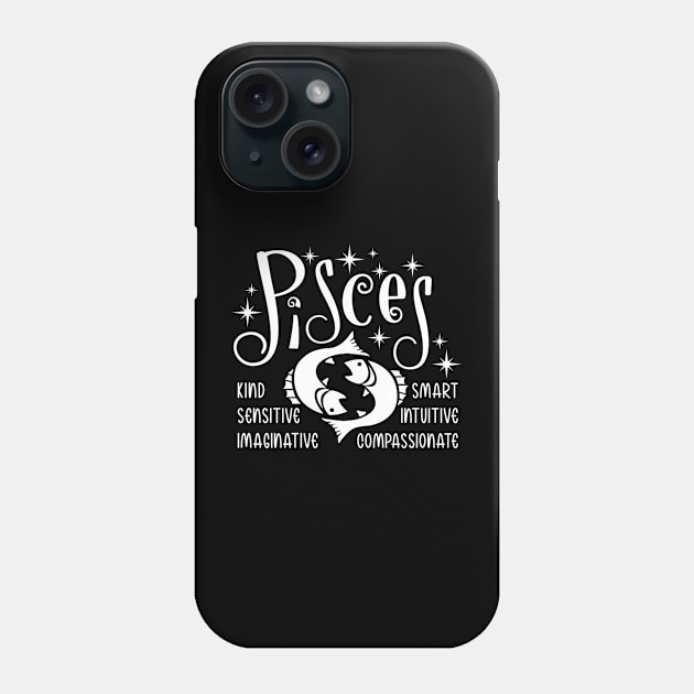 Pisces zodiac positive traits Phone Case by Gardner Designs 