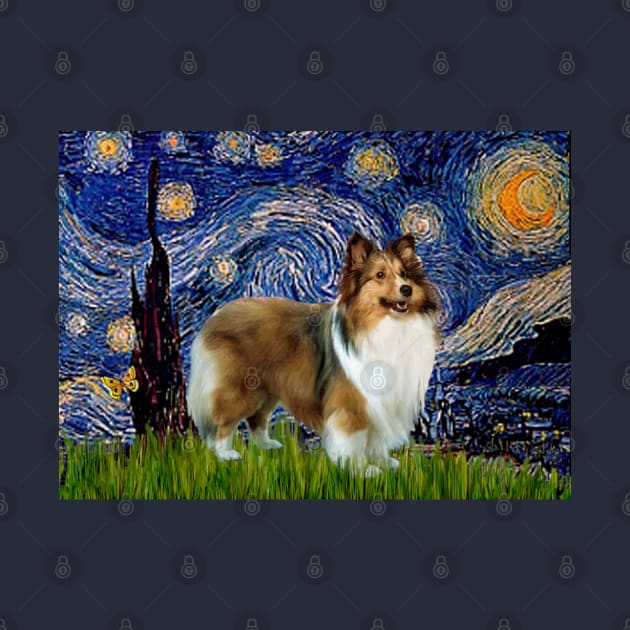 Starry Night Adaptation Featuring a Shetland Sheepdog by Dogs Galore and More