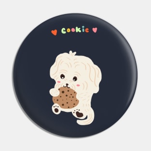 Dog Eating Cookie Pin