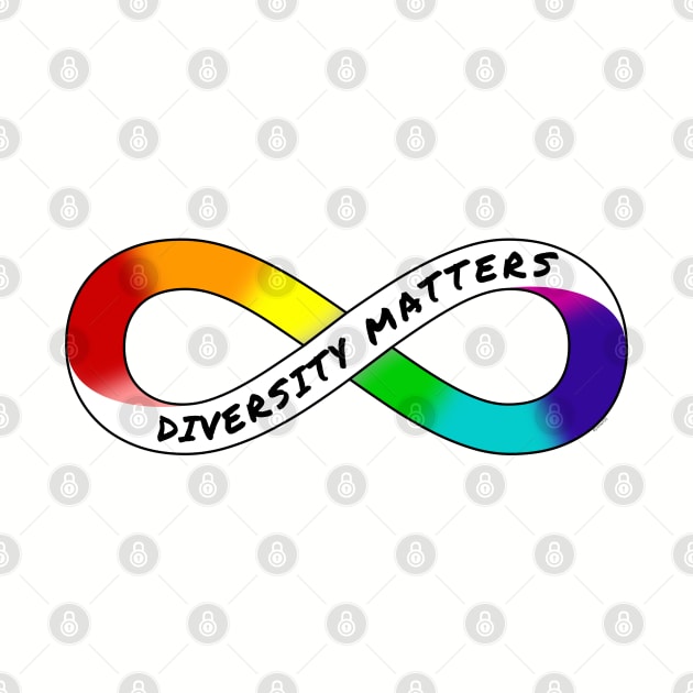 Diversity Matters - Rainbow Infinity Symbol for Neurodiversity Neurodivergent Actually Autistic Pride Asperger's Autism ASD Acceptance & Appreciation by bystander