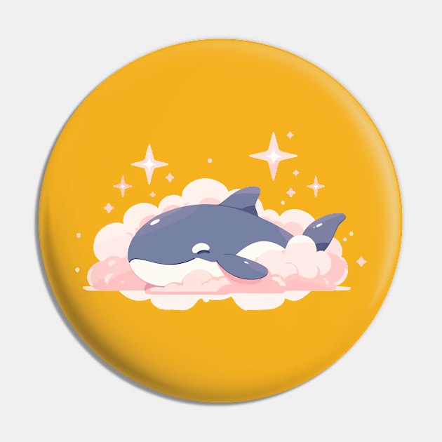 Cute Kawaii Baby Cloud Orca Pin by Kawaii Kingdom