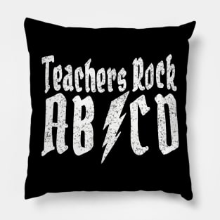 Teachers Rock ABCD distressed look Pillow