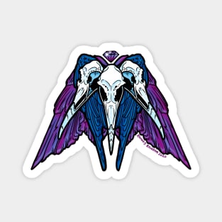 Raven Skull Triad Magnet