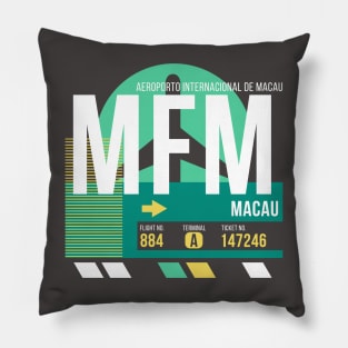 Macau (MFM) Airport // Retro Sunset Baggage Tag Pillow