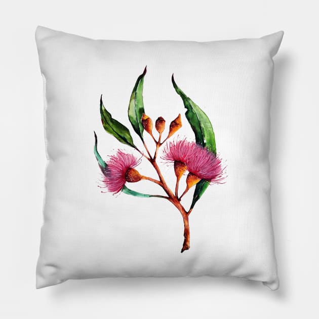 Pink Eucalyptus Pillow by Karliefie