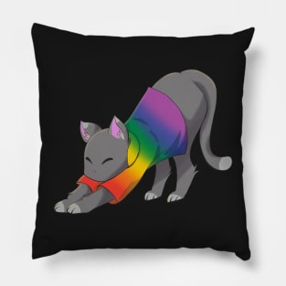 Pride cat stretching Pillow