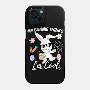 Funny Quotes, My Bunny Thinks I'm Cool, Easter design kids Phone Case